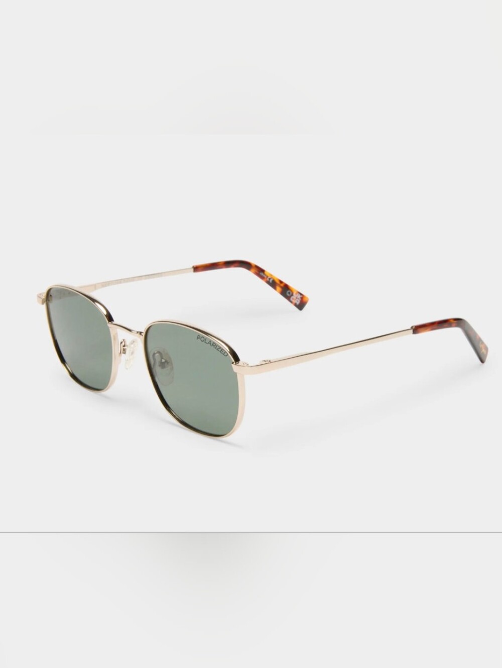 Polarized Gold Frame Sunglasses with Green Lenses